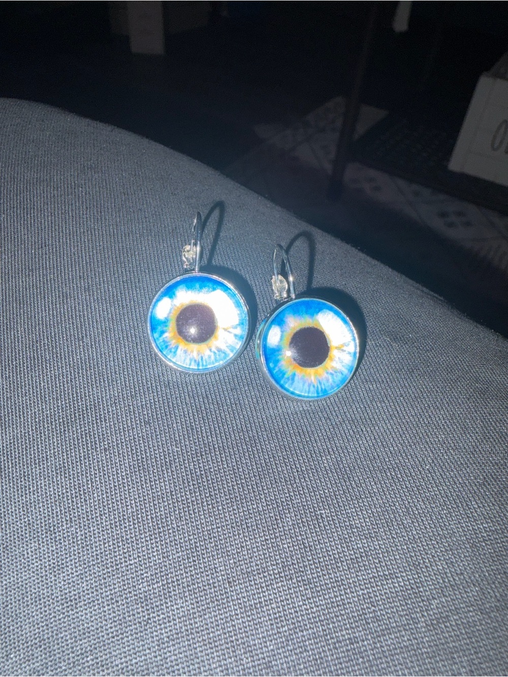 Blue Eyeball Drop Earrings - Unbranded